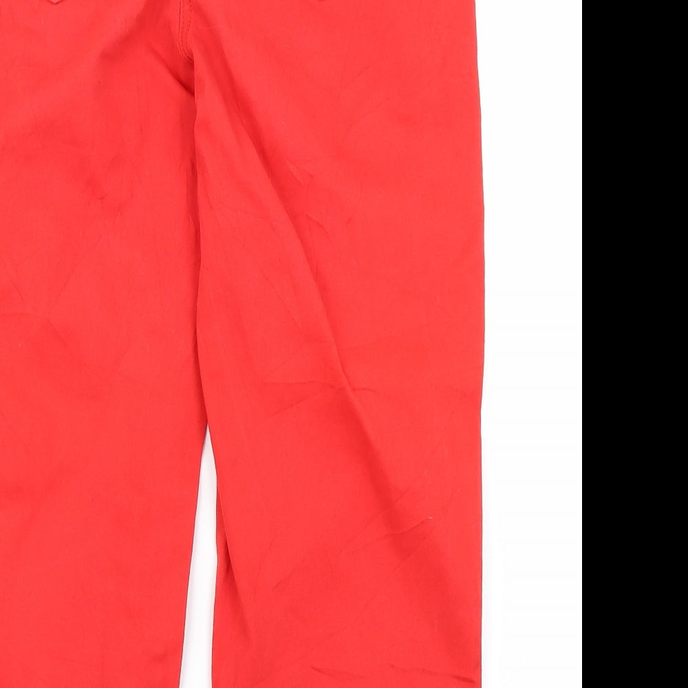 Womens UK Size 12 Papaya Regular Fit Capri Red Jeans