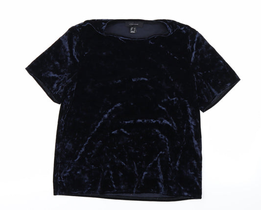 Womens UK Size 10 Atmosphere Blue Basic T-Shirt