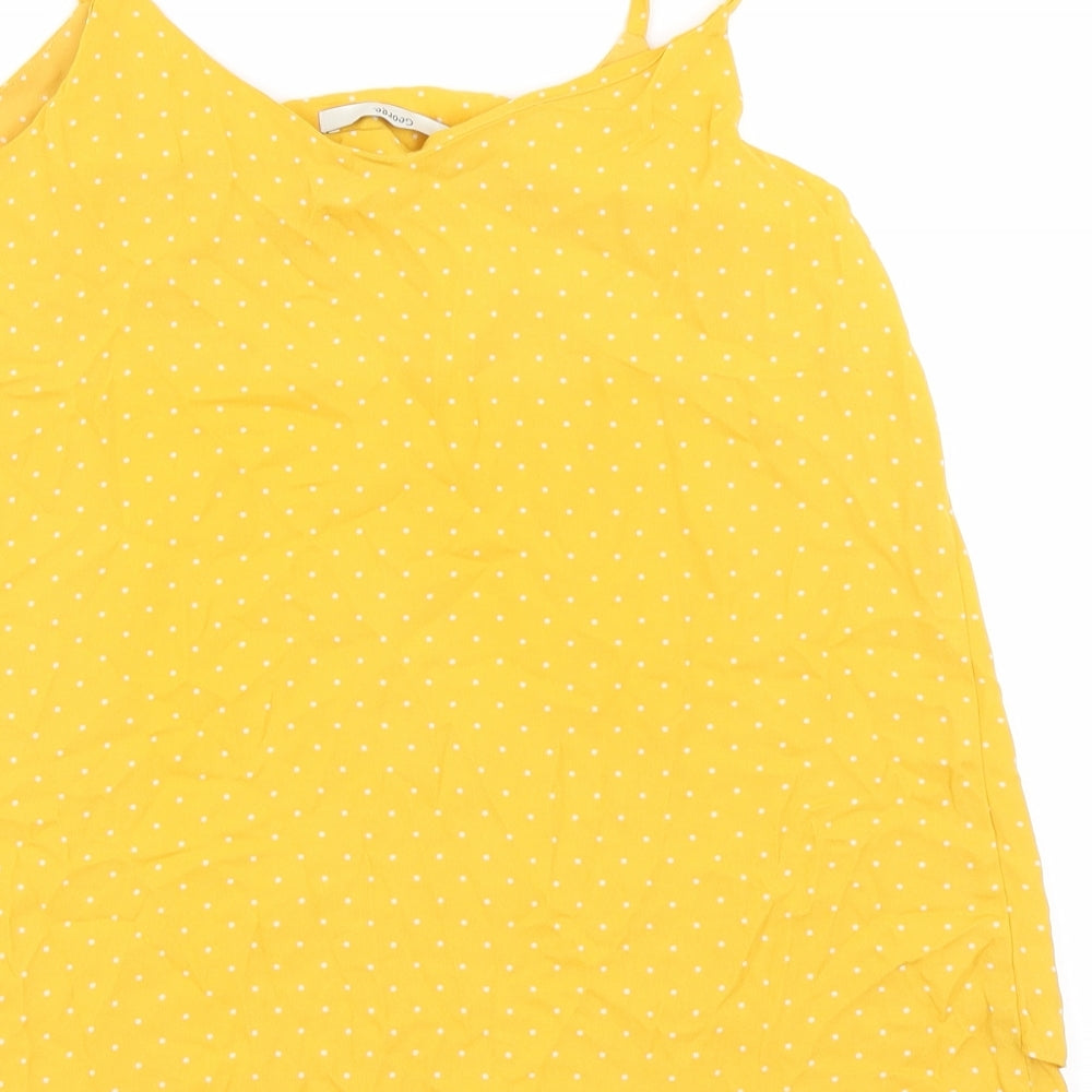 George Womens Yellow Polka Dot Camisole Blouse Size 10