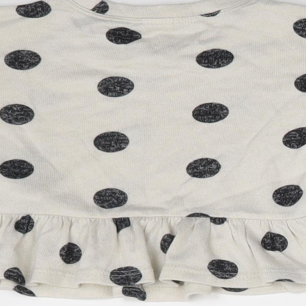 Baby GAP Girls Beige Polka Dot Rayon Pullover T-Shirt Size 6-9 Months