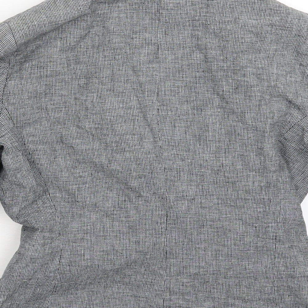 Topshop Womens Grey Houndstooth  Jacket Blazer Size 10