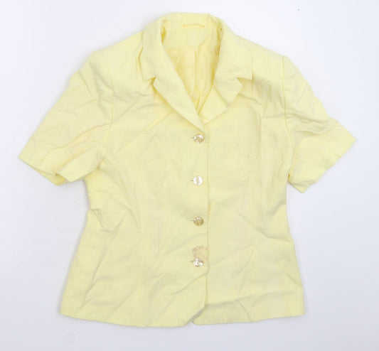 Additional front view of C&A women’s yellow jacket blazer, size UK 12