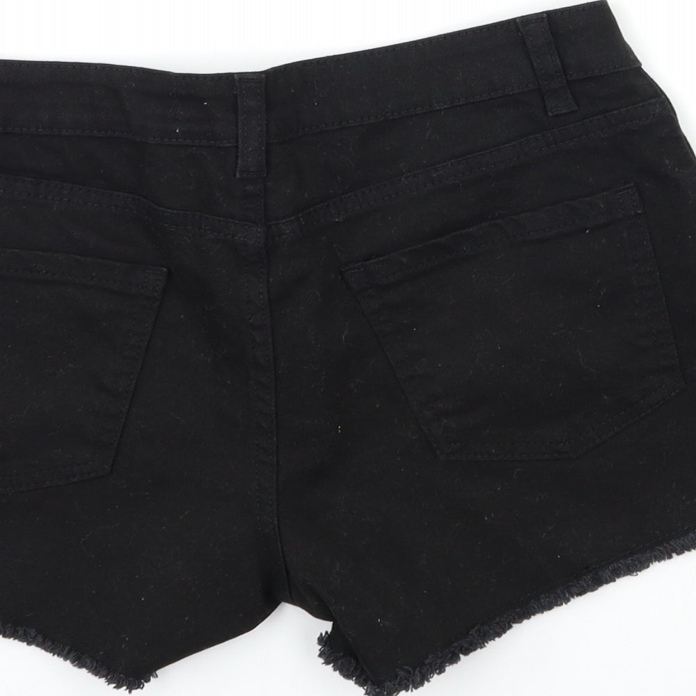 Denim & Co. Womens Black Denim Cut-Off Shorts Size 10