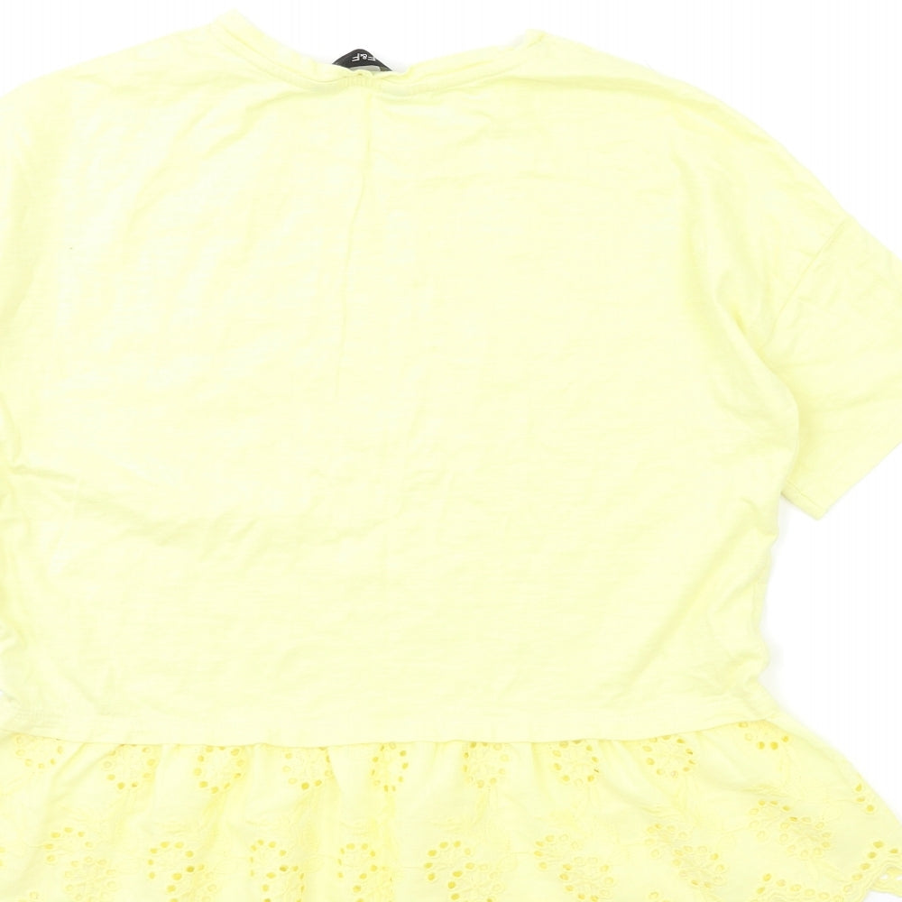 F&F Womens Yellow Basic T-Shirt Size 12