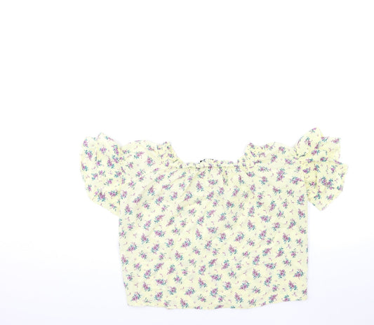 Womens UK Size 10 New Look Yellow Basic Blouse