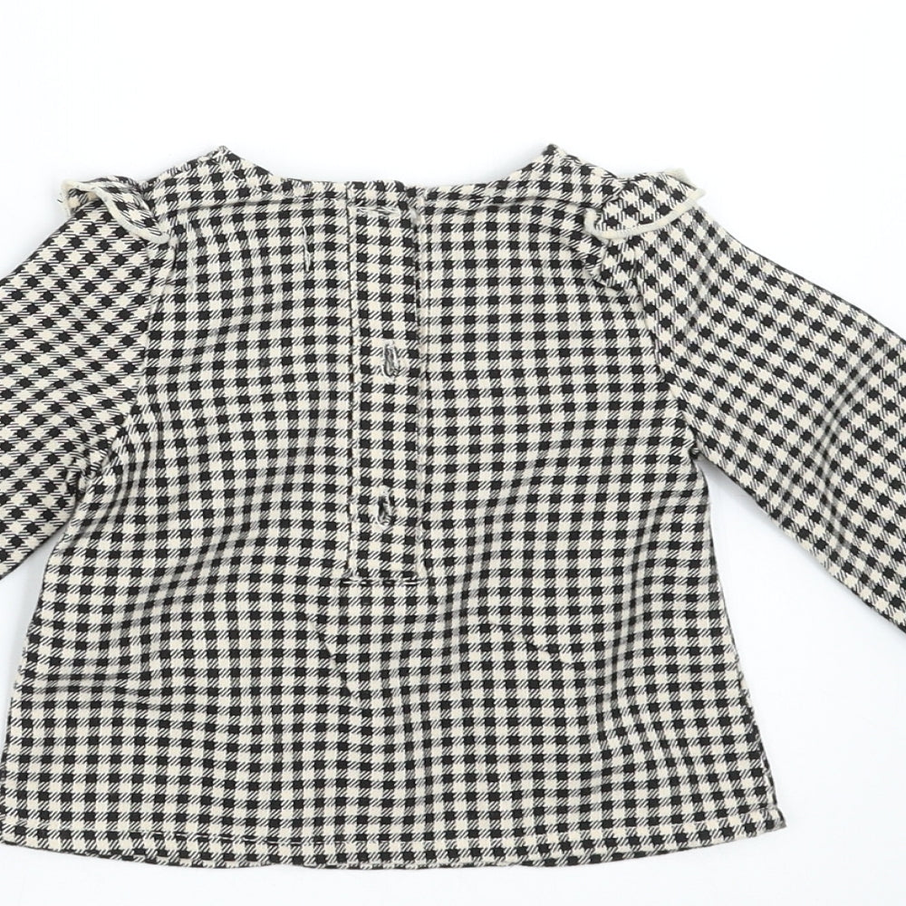Primark Girls Black Check Basic Blouse Size 3-6 Months