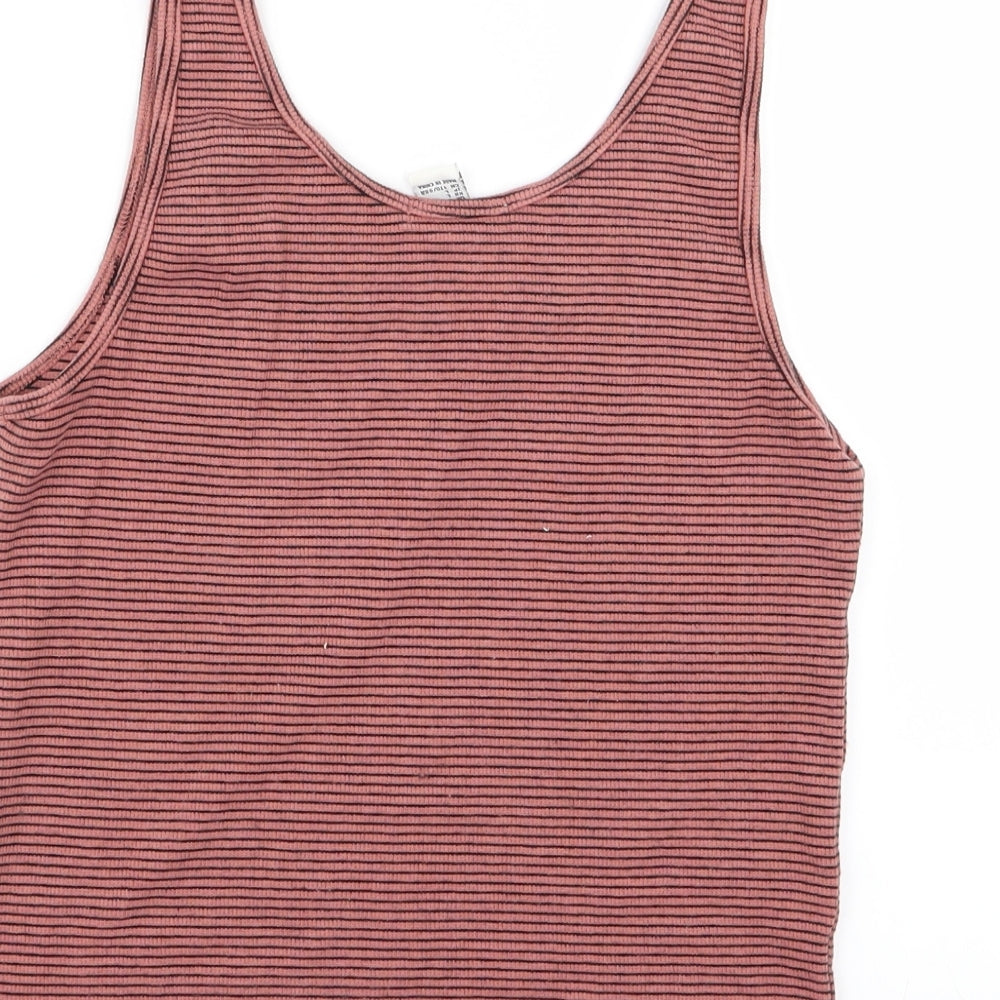 FOREVER 21 Womens Multicoloured Striped Basic Tank Size L