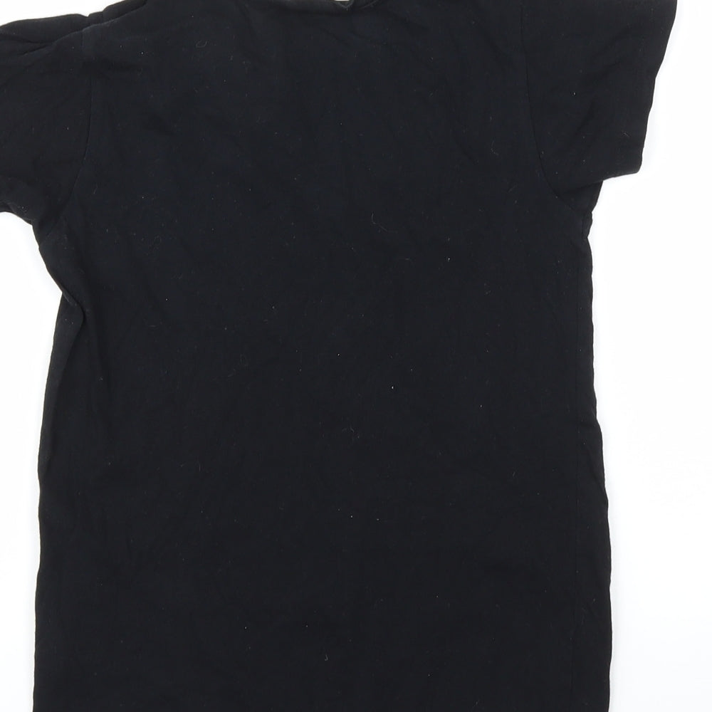 FRIENDS Girls Black Basic T-Shirt Size 7-8 Years