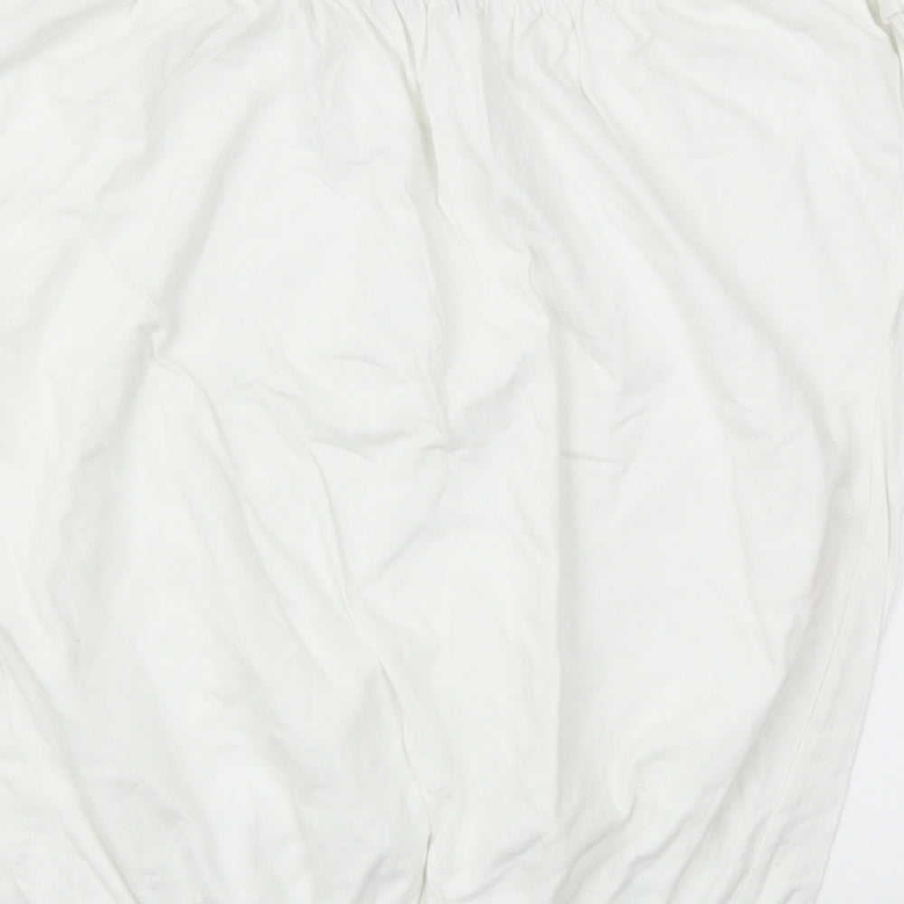 Womens UK Size 12 SOUTH White Basic T-Shirt