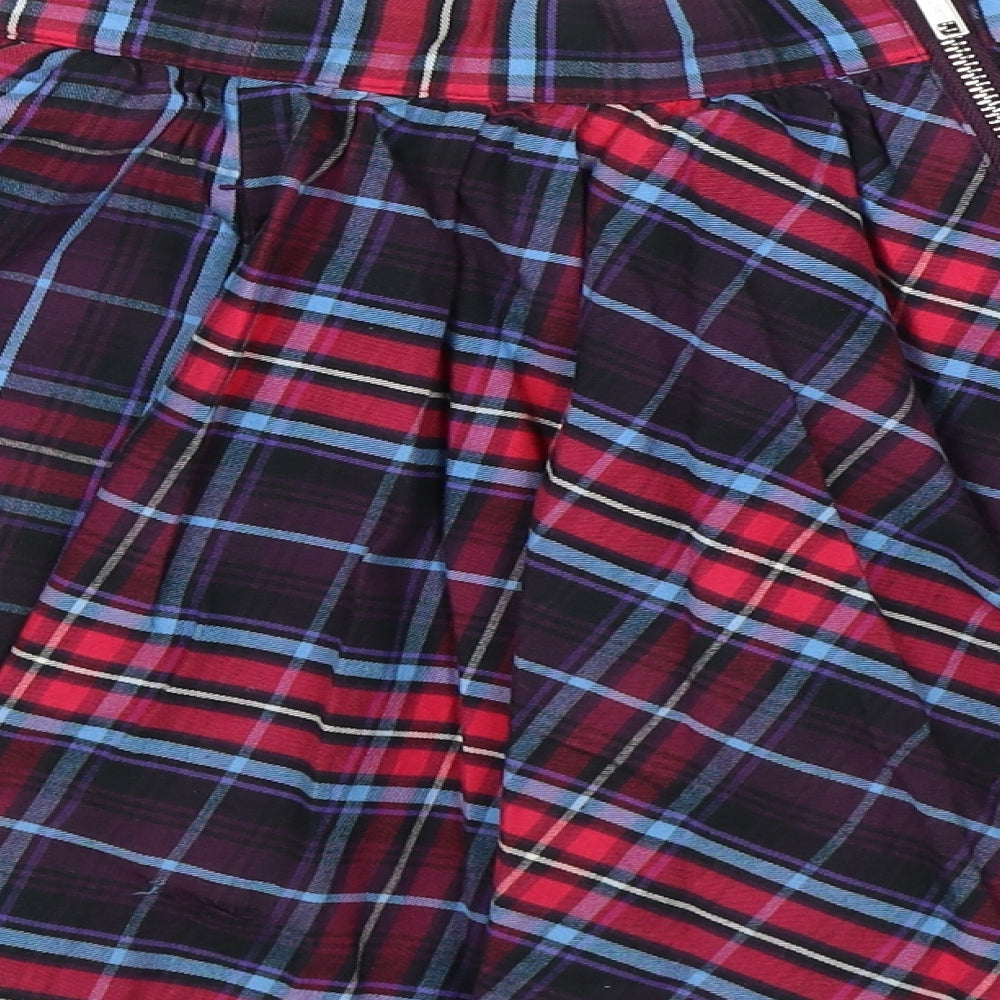 H&M Womens Multicoloured Check Skater Skirt Size 6