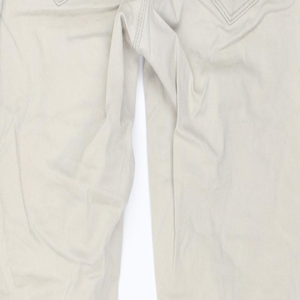 Womens UK Size S Camaieu Slim Fit Chino Beige Trousers