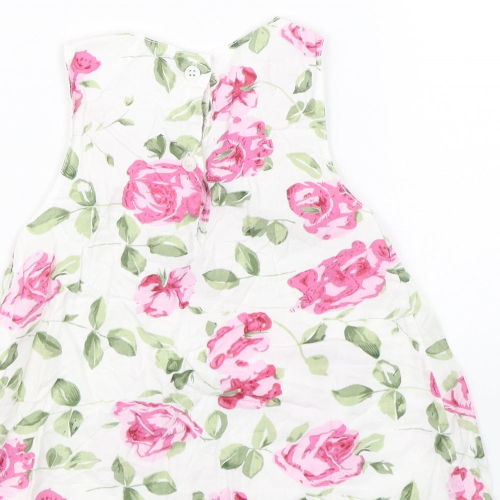 Early Days Girls White Floral Tank Dress Size 3-6 Months