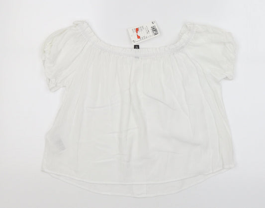 Womens UK Size 6 Divided White Basic T-Shirt