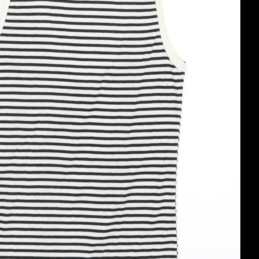 Bunny Womens White Striped Basic Tank Size 8