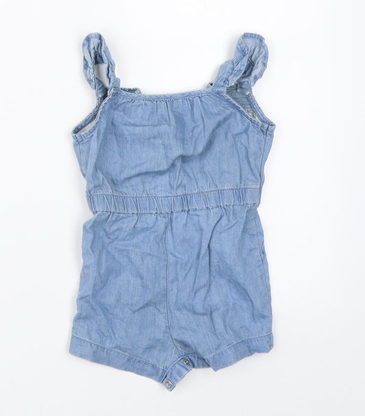Primark Girls Blue Denim Romper One-Piece Size 3-6 Months