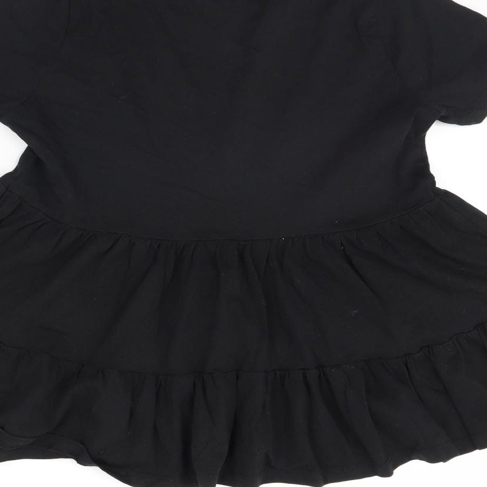 Womens UK Size 6 New Look Black Basic Blouse