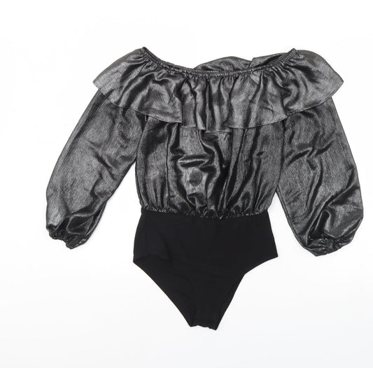 Womens UK Size 8 New Look One-Piece Silver Bodysuit