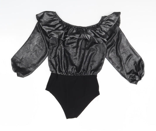New Look Womens Silver   Bodysuit One-Piece Size 8