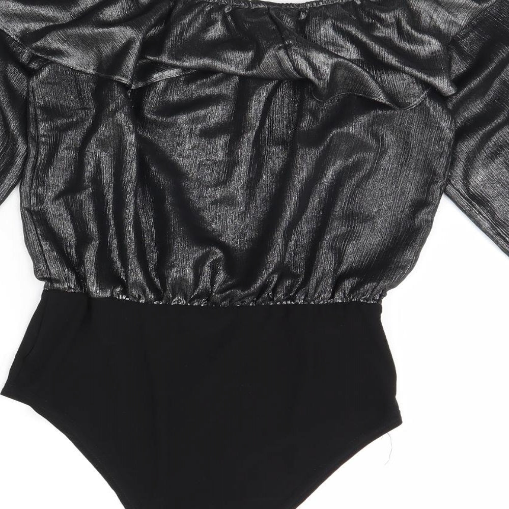 New Look Womens Silver Bodysuit One-Piece Size 8