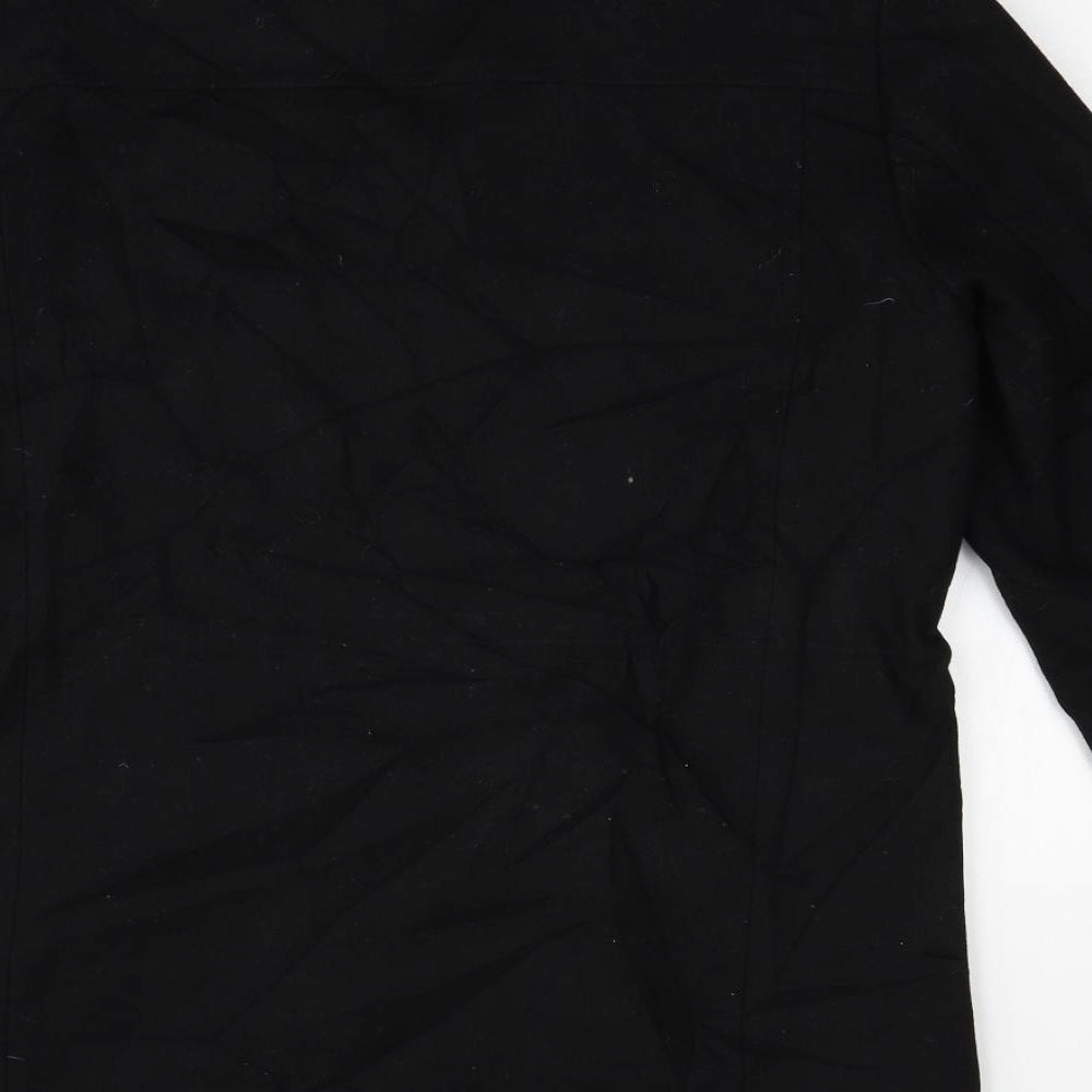 Brand and care label for Linea women’s black jacket coat, size M