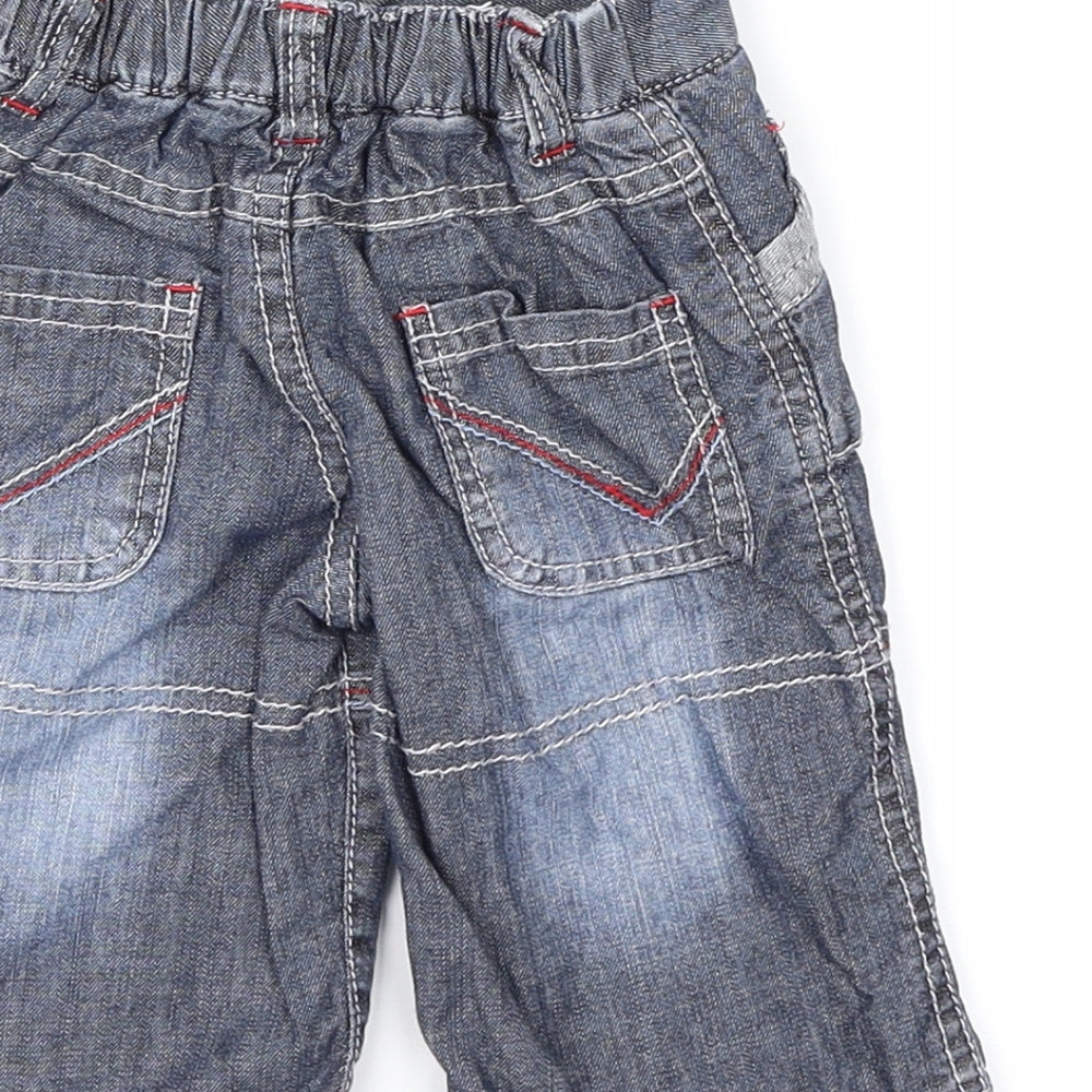 Disney Boys Blue Denim Cargo Jeans Size 0-3 Months - Cars