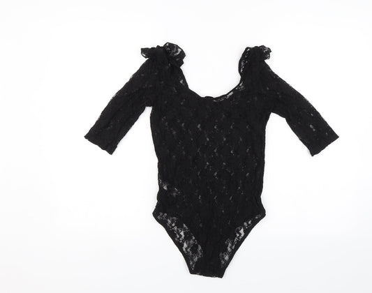 Topshop Womens Black   Bodysuit One-Piece Size 8