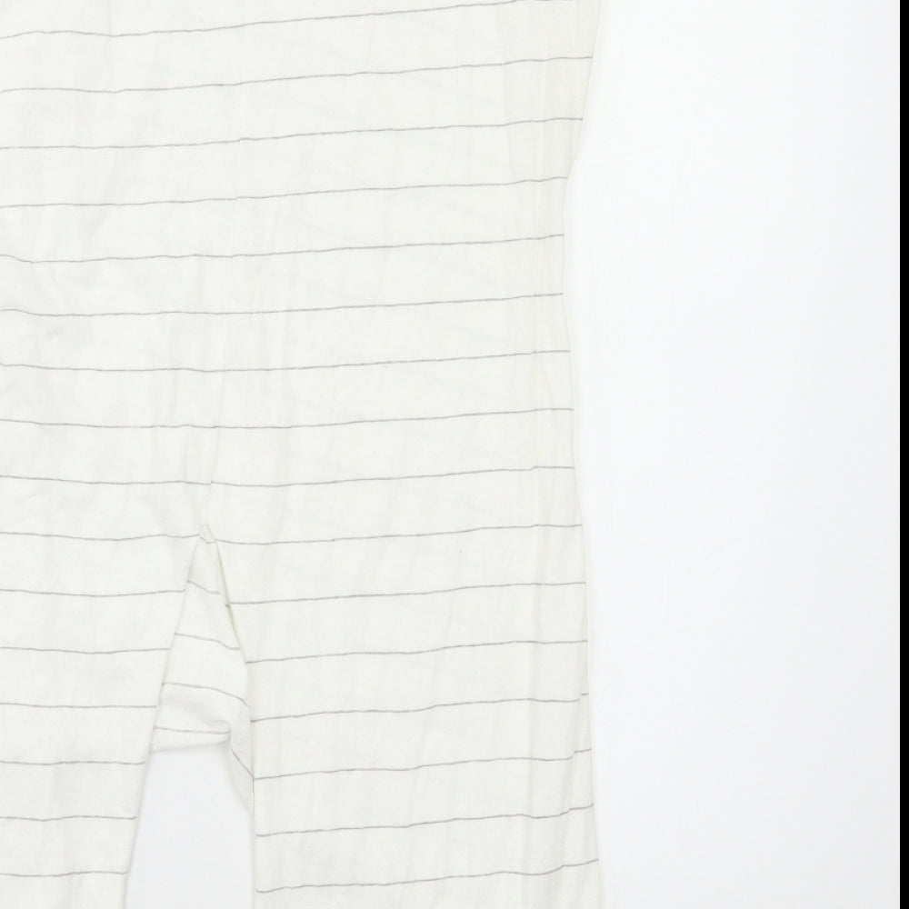 Primark Womens White Striped Basic T-Shirt Size M