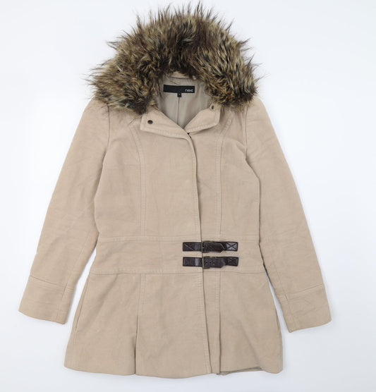 NEXT Womens Beige Overcoat Coat Size 10