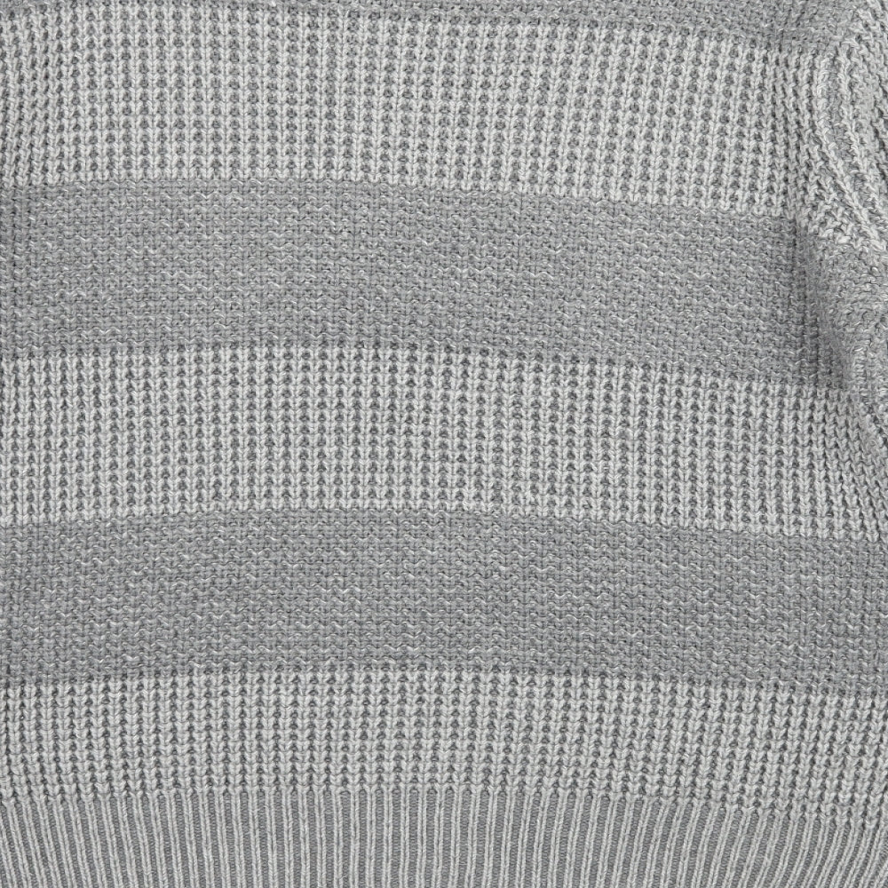 Cedar Wood State Mens Grey Striped Knit Pullover Jumper Size XL