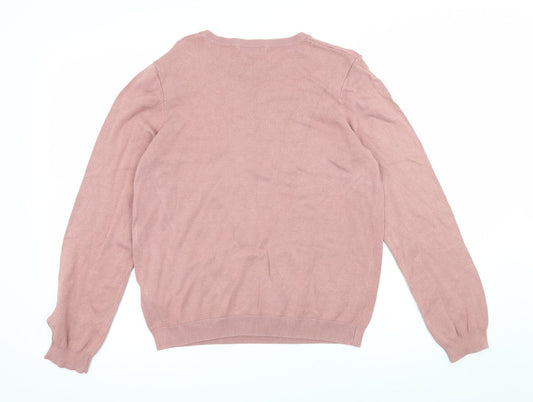 Womens UK Size M H&M Pink Pullover Jumper