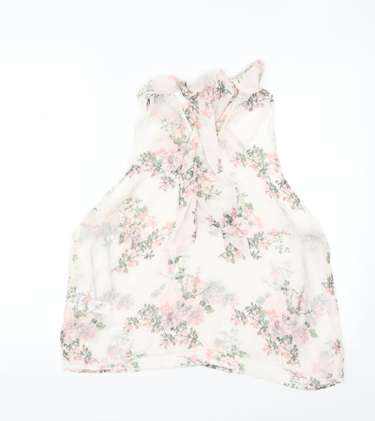 FOREVER 21 Womens Ivory Floral Tunic Blouse Size M