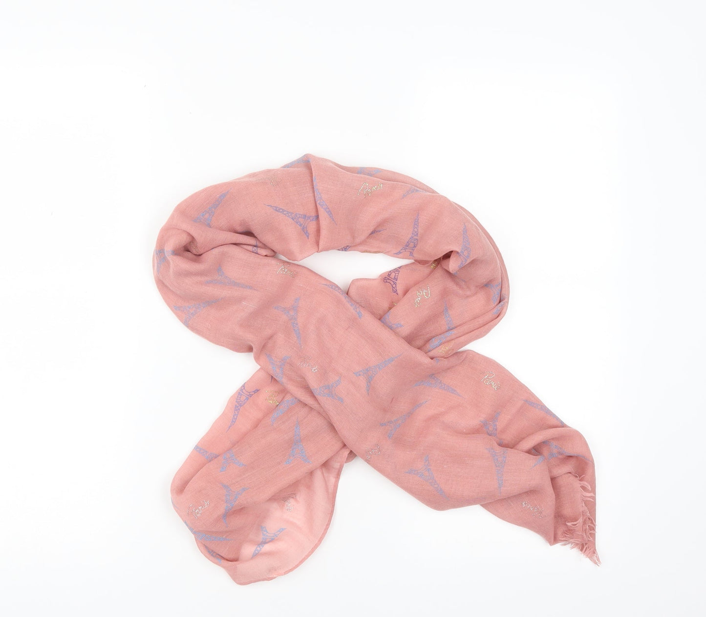 Preworn Womens Pink Geometric Scarf