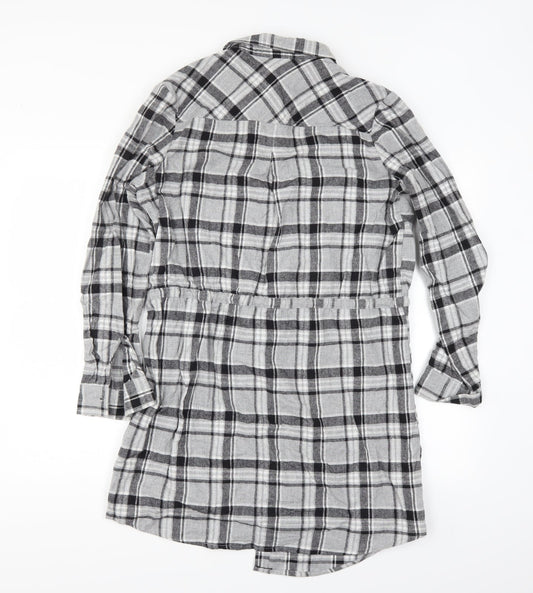 Primark Womens Grey Check Shirt Dress - `