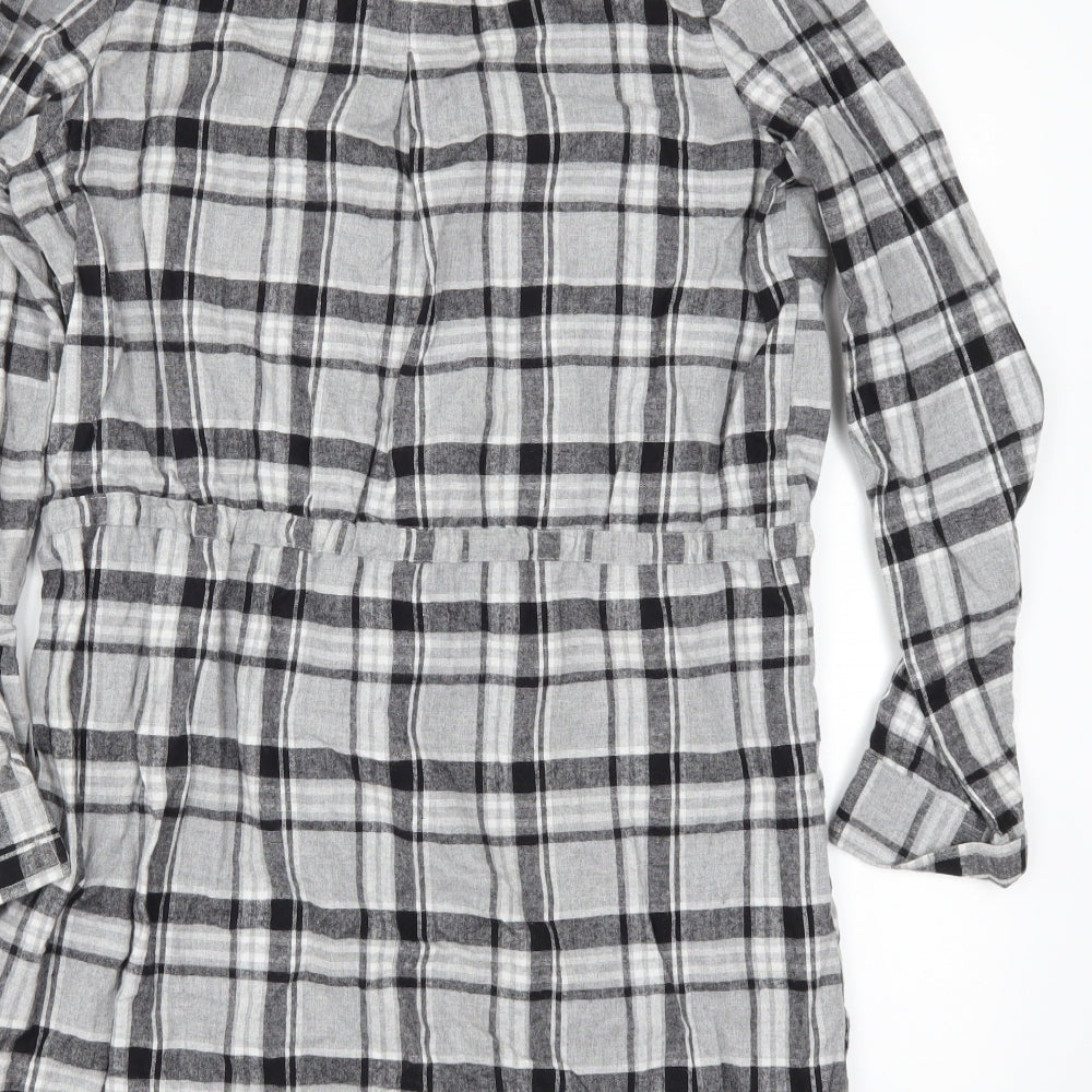 Primark Womens Grey Check Shirt Dress - `