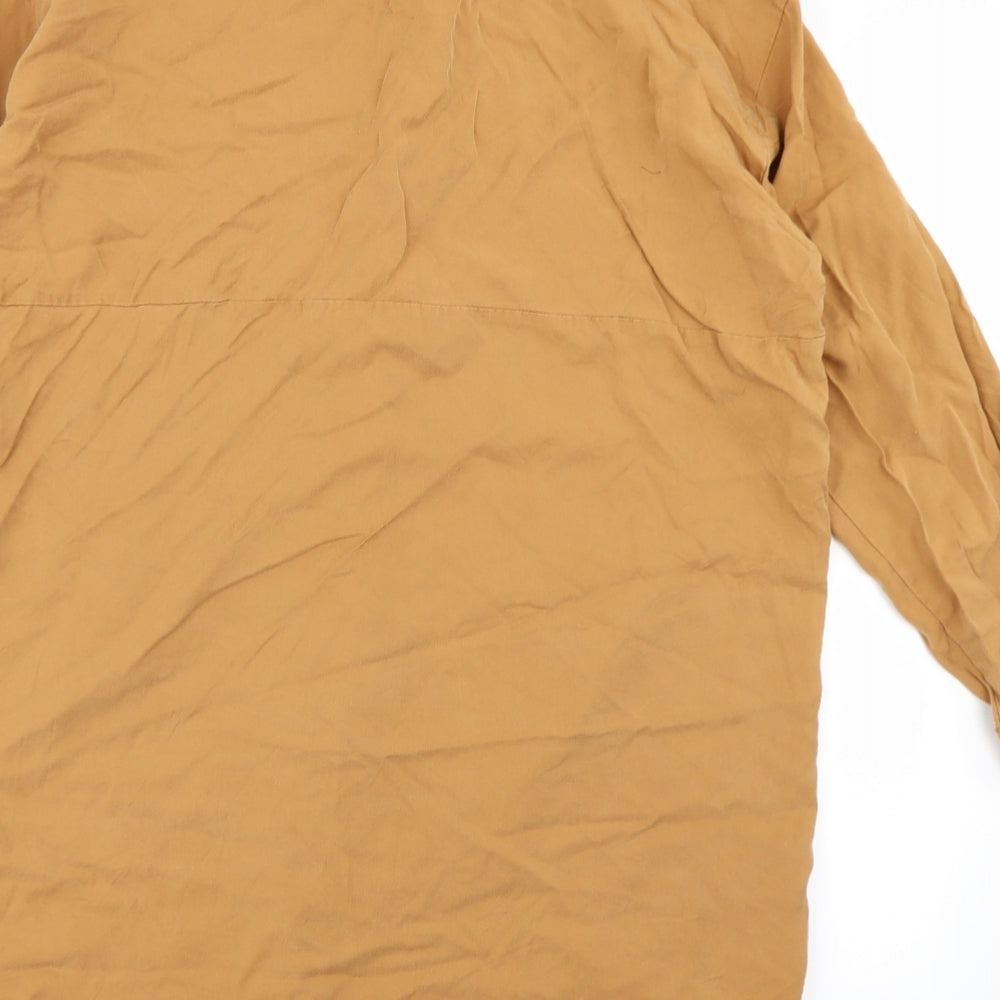 FOREVER 21 Womens Brown Basic Button-Up Size M