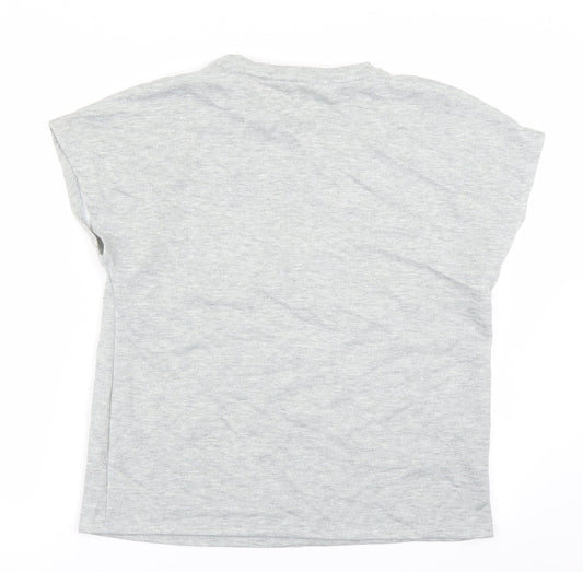 Jeff & Co Womens Grey Basic T-Shirt Size 10