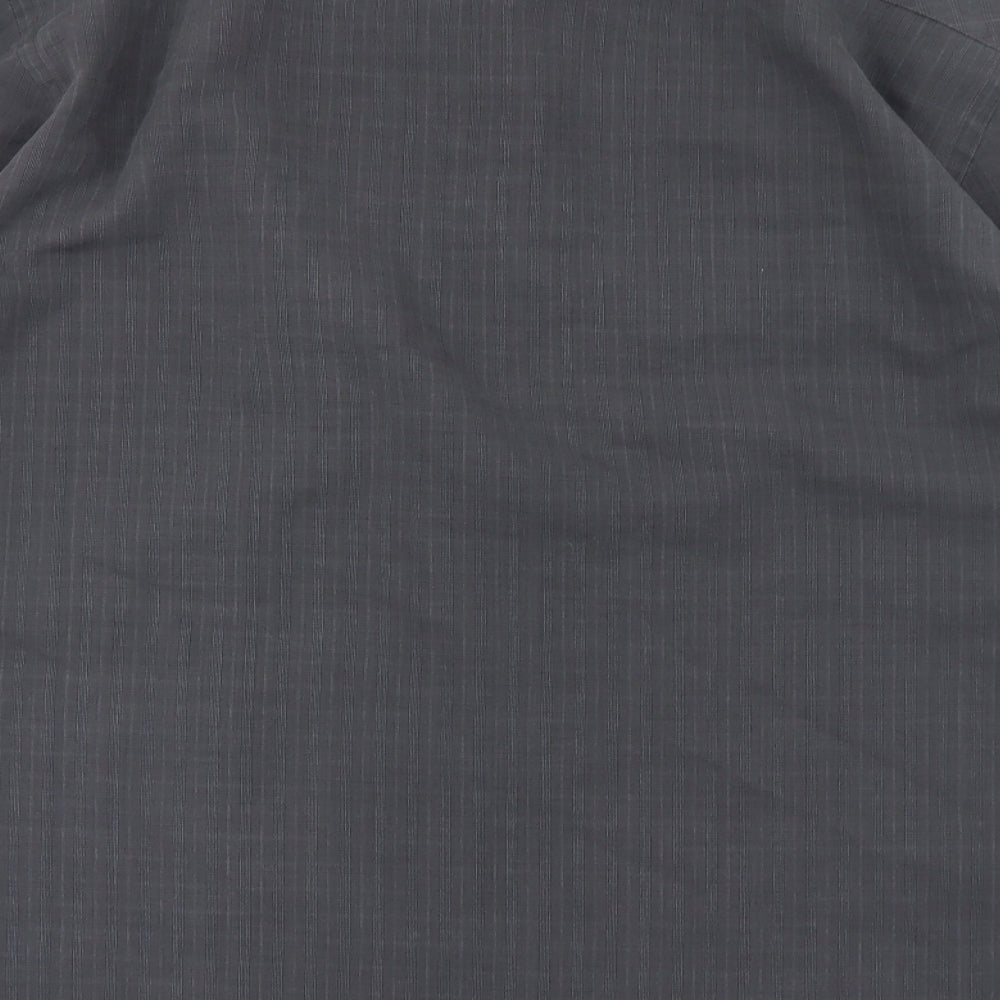 Mens UK Size L NEXT Grey Button-Up Long Sleeve Casual Shirt