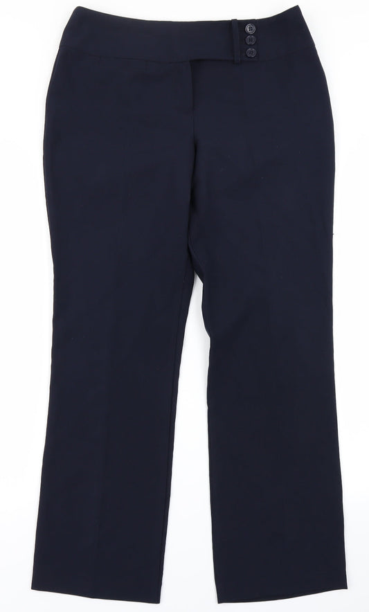 Womens UK Size 12 Marks & Spencer Regular Fit Blue Trousers