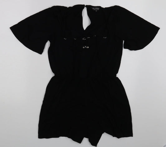 Miss Selfridge Womens Black Bodysuit One-Piece Size 10