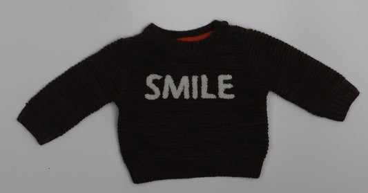 Nutmeg Baby Brown Pullover Jumper Size 0-3 Months - SMILE