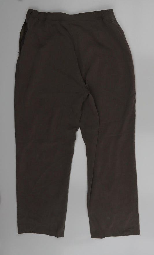 Womens UK Size 16 Sarah Hamilton Regular Fit Brown Trousers