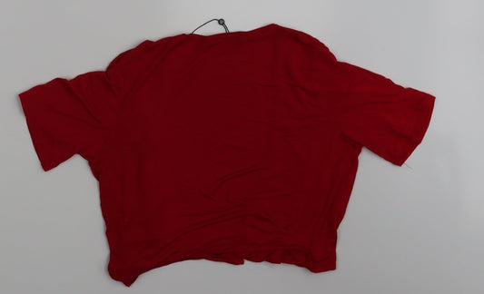 Womens UK Size 14 Missguided Red Basic Blouse