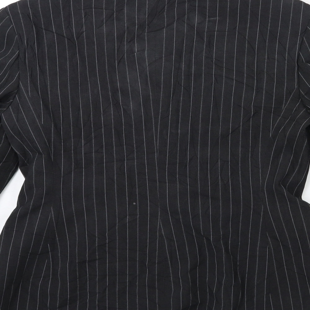 Marks and Spencer Womens Black Striped Jacket Blazer Size 12