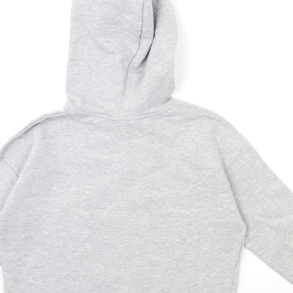 New Look Girls Grey Pullover Hoodie Size 12 Years