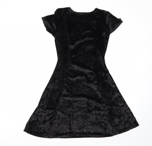 LOOK OF THE DAY Womens Black Fit & Flare Size 10