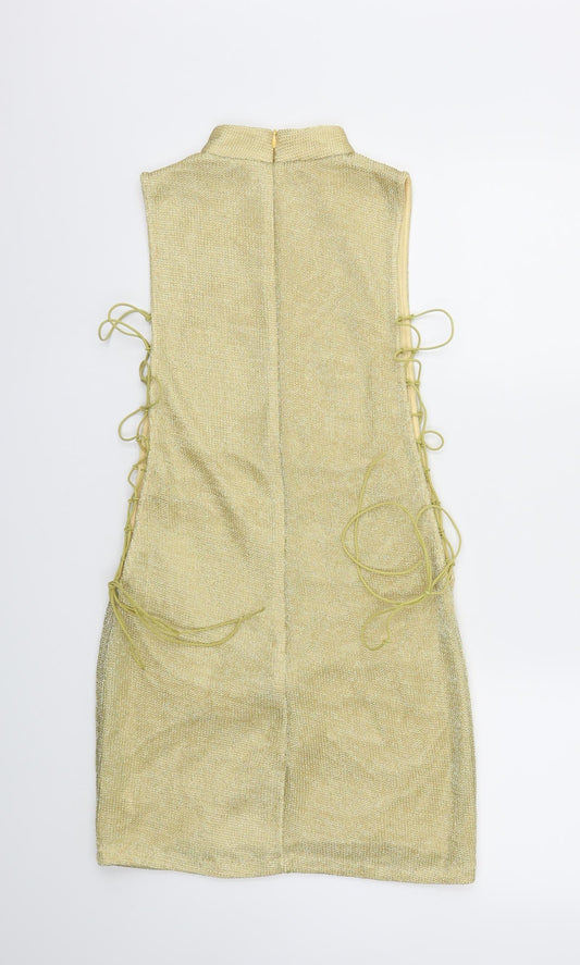 Missguided Womens Gold A-Line Size 10