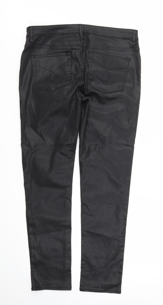 Womens UK Size 34 Preworn Regular Fit Skinny Black Jeans