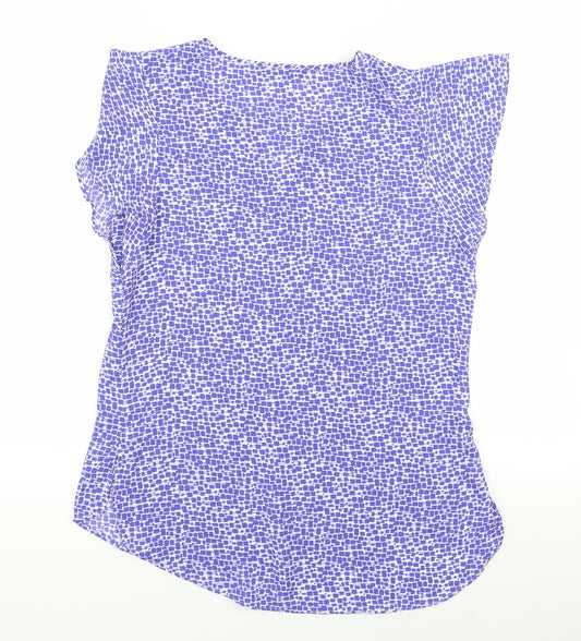dunnes Womens Blue Geometric Basic Blouse Size 8