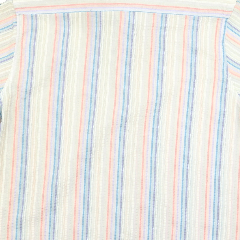 Mens UK Size M Cutting Edge Multicoloured Button-Up Short Sleeve Casual Shirt