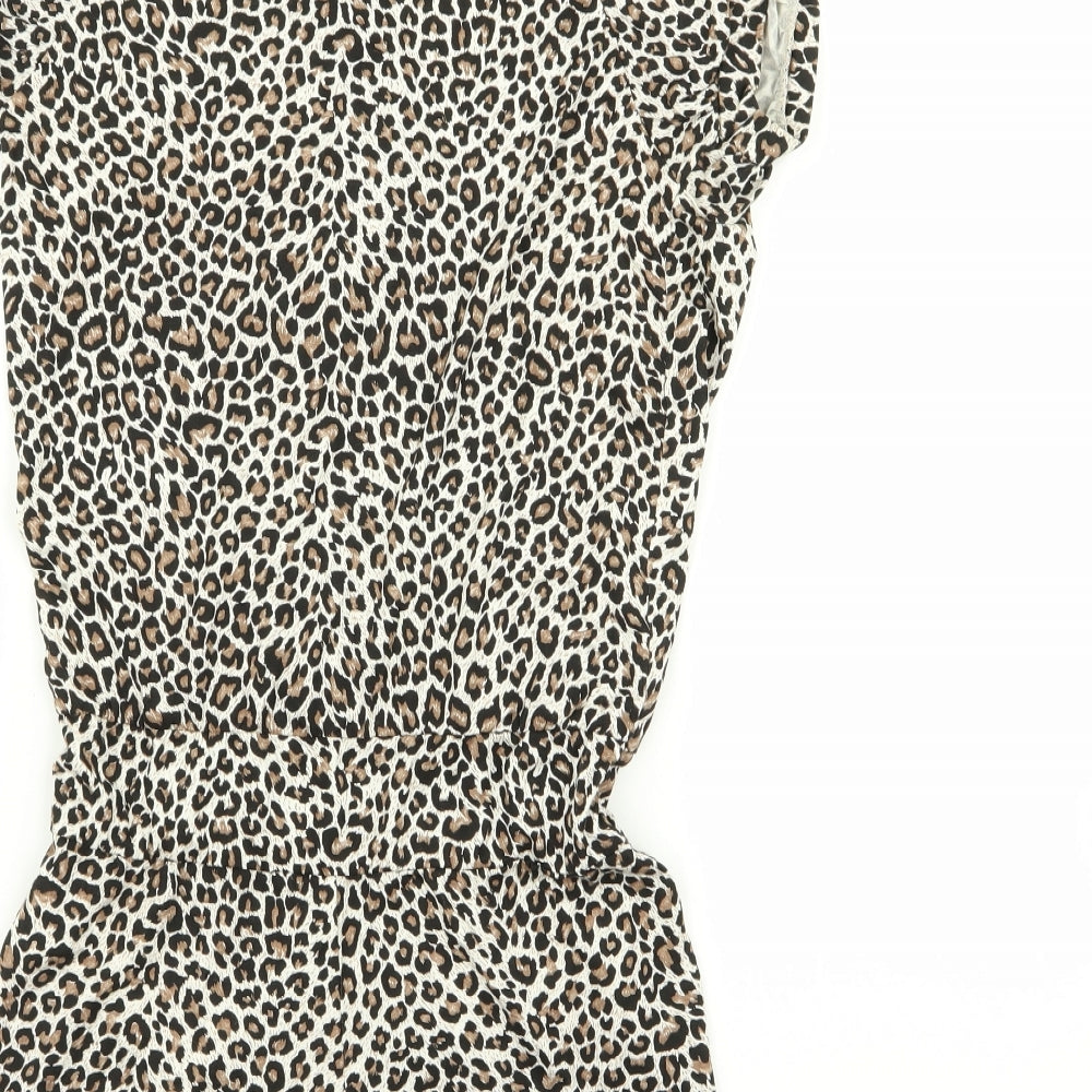ribbon Womens Multicoloured Animal Print Playsuit One-Piece Size 8